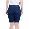 thumbnail image 3 of 2Luver, Women's, 5 Pocket Basic Ripped Denim Bermuda Jeans Shorts, Navy, 3, 3 of 3