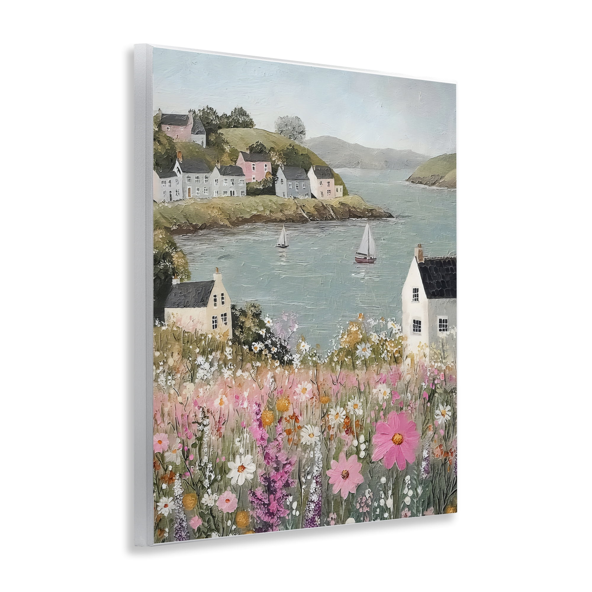 Stupell Industries Seaside Cottages & Sailboats Wall Plaque Art, design by Riley B
