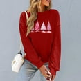 thumbnail image 6 of HOMBOM Winter Sweatshirts for Women Essentials Wine Merry Crewneck Christmas Tree Ladies Sweatshirt Cozy, 6 of 6