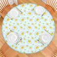 thumbnail image 2 of Light Blue Daisy Flower Pattern Round Fitted Tablecloth with Elastic Edge,Dining Table Cover Waterproof,Outdoor Round Tablecloth for Camping,Dining,Indoor and Outdoor, 2 of 7