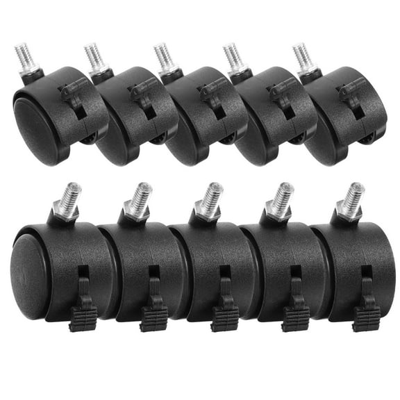 LITINKIMI 10Pcs Round Caster Wheels 2.4x1.8in For Desk Chair Furniture Multi Functional Portable Casters With Brake