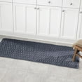 thumbnail image 6 of mDesign Cotton Bathroom Spa Mat Rugs/Runner, Diamond Design, Set of 3, Navy Blue, 6 of 7