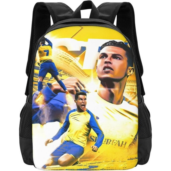 #7 Ronaldo Adult Simplicity Backpacks Bag Laptop Bag Bookbag Backpack 16.5 Inch For Daily,Black