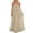 Khaki, variant on Tqyyweavej Women's Backless Cami Dresses Linen A-Line Flowy Solid Color Dress Spaghetti Strap Back Tie Maxi Dress with Ruffle Hem Summer Dresses for Women