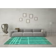 thumbnail image 3 of Ahgly Company Machine Washable Indoor Square Abstract Turquoise Blue Modern Area Rugs, 8' Square, 3 of 4