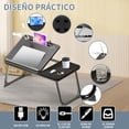 thumbnail image 4 of Mesa para Cama Plegable 60*40 cm,Mesita Laptop Cama con Portavasos,soporte para laptop,Escritorio Portatil para Laptop Con Ventilador y Luz de Lectura,Ajustable de 5 Niveles,para Estudiar y Trabajar, 4 of 7