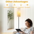 thumbnail image 5 of Modern Standing Floor Lamp Beautiful watercolor style Dimmable Metal Pole Lamp with Linen Lampshade for Living Room LED Bulb Included, 5 of 8