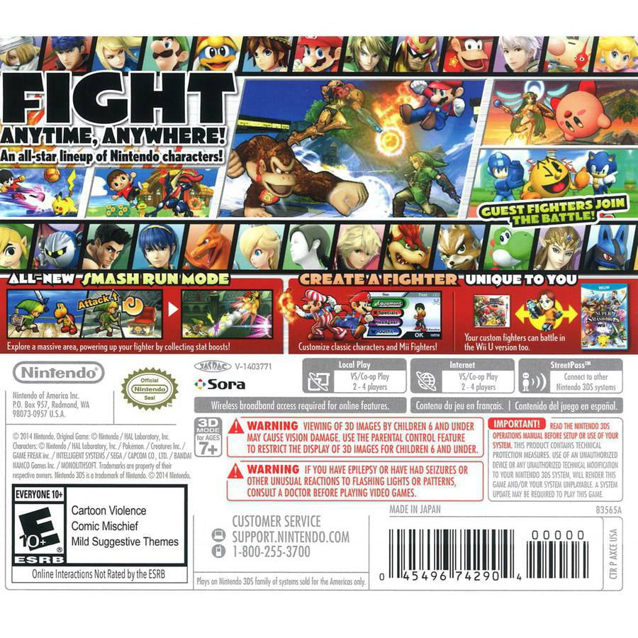 Super Smash Nintendo 3DS, Edition], 045496742904 - Walmart.com