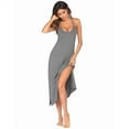 thumbnail image 5 of cfhntfmh Womens Nightgowns Comfy Sleeveless Scoop Neck Spaghetti Strap Sleepdress Soft Flowy Side Slit Sleepwear Long Nightshirts, 5 of 5