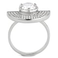 thumbnail image 3 of Luxe Jewelry Designs Stainless Steel Halo Women's Ring with Cubic Zirconia - Size 8, 3 of 4