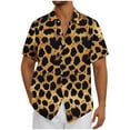 thumbnail image 2 of COSFO Casual Men's Shirts Leopard Print Short Sleeve Collared Tops Button Down Summer Regular Fit Shirts, 2 of 5