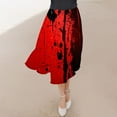 thumbnail image 4 of Nmnitkp Skirts for Women Halloween Print Women's Pleated Skirt Chiffon Elastic Waist A-Line Midi Length Skirt Fashionable Trends Maxi Skirt, 4 of 6