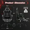 Lacoo PU Leather Gaming Chair Carbon Fiber Massage Ergonomic Gamer