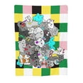 thumbnail image 3 of Cat Color Plaid Pattern Throw Blanket, Super Soft Anti-Pilling Flannel Bed Blankets, 60"x50", 3 of 8