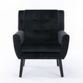 thumbnail image 5 of Glavbiku Modern Soft Armchair Velvet Upholstered Accent Chair with Black Leg for Indoor,Black,Adult, 5 of 12
