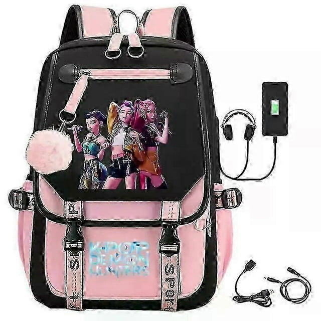 K-Pop Demon Hunters Anime School Backpack Cute Cartoon Print Bag for Students 1