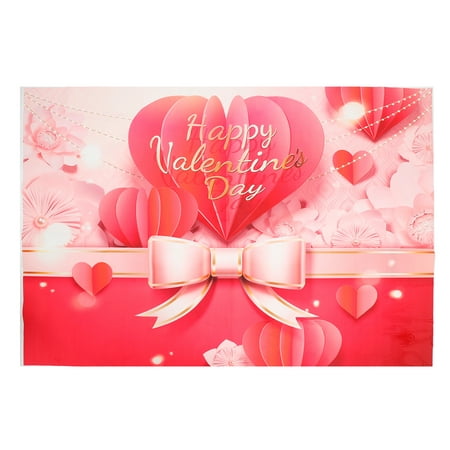 Image of Valentine s Day Backdrop Photography Cloth Party Backgrounds Bow Tie Heart-shaped Decor Runners for Tables