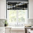 thumbnail image 6 of Marble Texture Valances Curtain for Kitchen, Black Grey Luxury Modern Abstract Window Treatment Valances Short Curtains Rod Pocket Drape for Dining Room Home Decor, 54x18inch, 6 of 6