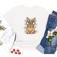 thumbnail image 2 of Hauts d'Été Grande Taille pour Femmes, T-shirt Imprimé Lapin Col Rond, Manches Courtes, Blouse Décontractée Ample, Col en V, en Solde, 2 of 4