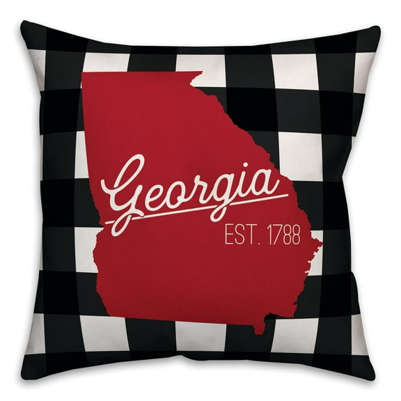 Creative Products Georgia Buffalo Check 18x18 Spun Poly Pillow
