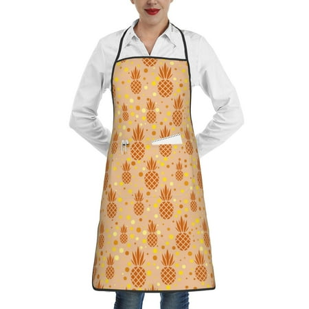 

Matuu Pineapples for Adjustable Cooking Aprons for Women with Pockets Kitchen Aprons for Men Water and Oil Resistant