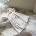 thumbnail image 4 of Robes version Coréenne de Nouvelle Robe d'Été Robe à Manches Bouffantes avec Nœud floral Doux Col Carré FJH, 4 of 5