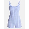 thumbnail image 5 of No Boundaries Ruffle Neck Sleep Romper, Women's XS-XXL, 5 of 5