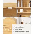 thumbnail image 3 of Joyyskill Large Arched Wall Cabinet with Acrylic Door, Large Wooden Wall Mounted Bathroom Cabinet, Modern Hanging Medicine Cabinet with Adjustable Shelves and Open Shelf, Natural Oak, 3 of 5
