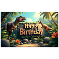 thumbnail image 2 of LUUFILx Dinosaur Themed Backdrop Happy Birthday Banner Photography Props Background Jungle Party Supplies Decors Birthday Decoration Kids Event Celebrate, 2 of 7