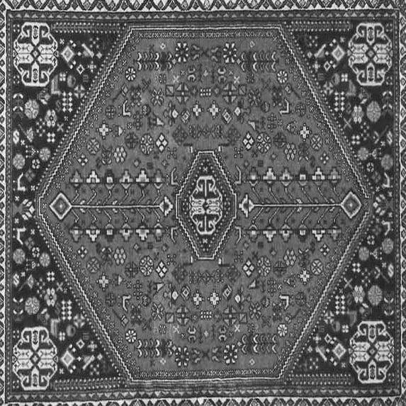 Ahgly Company Indoor Square Persian Gray Traditional Area Rugs, 4' Square