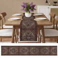 thumbnail image 6 of Boho Vintage Table Runner 108 Inches Long,Modern Geometric Abstract Art Aesthetics Cotton Linen Table Runners Dresser Scarves,Fabric Tabletop Scarf Furniture Cover for Home Dinner Party 13"x108", 6 of 9