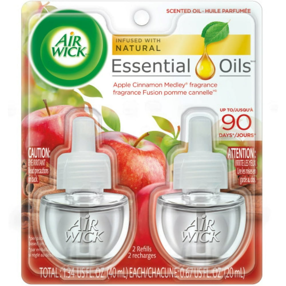 4 Pack Air Wick Scented Oil Twin Refill Apple Cinnamon Medley (2X.67