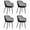 Black, variant on Costway Modern Dining Chair Set of 4 Plastic Shell Hollow withMetal Legs for Living Room Black