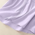 thumbnail image 4 of Mrat Short Sleeve Blouse Women's Solid Cotton and Linen V-Neck Short Sleeved Tops/Shirt Short Sleeve Sweatshirt S-69 Purple M, 4 of 6