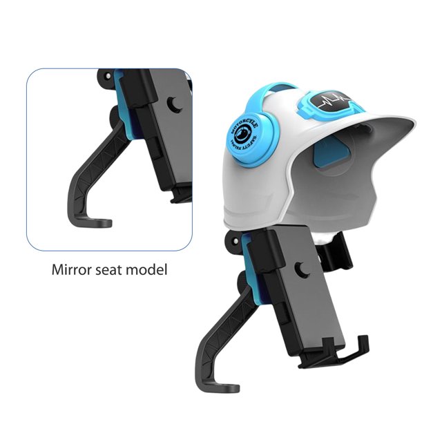 Soporte de teléfono para casco de bicicleta para sombrilla impermeable de 4.7-7.2in (soporte de espejo blanco) Tmvgtek Accesorios para bicicletas