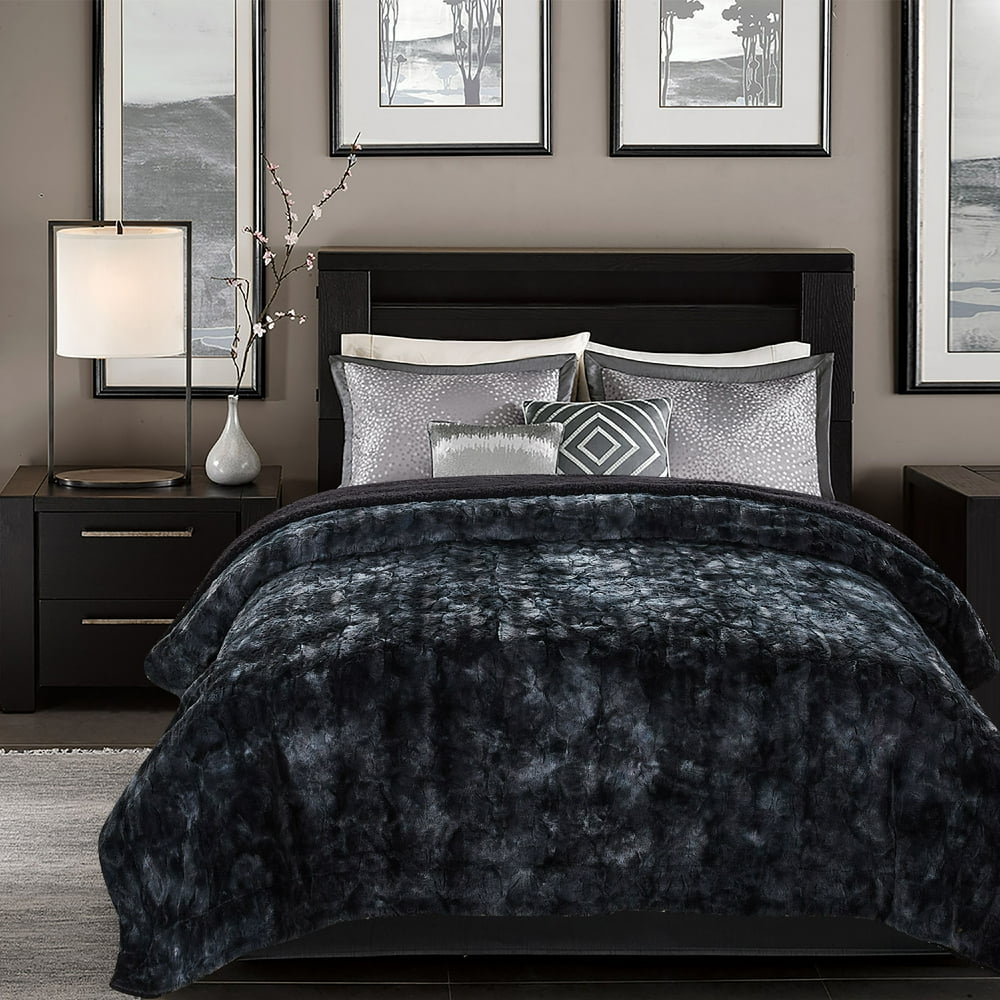 Chanasya Faux Fur Bed Blanket Super Soft Fuzzy Light Weight Luxurious