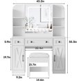 thumbnail image 2 of Vabches Large Vanity Desk Set with Lights and Mirror, Makeup Table with Stool and Large Storage Drawers and Shelves, 3 Led Lighting Modes Adjustable, 2 of 9