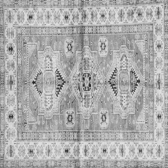 Ahgly Company Indoor Square Geometric Gray Traditional Area Rugs, 8' Square