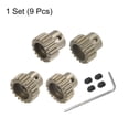 thumbnail image 4 of 48P 7075 Aluminio Piñón Motor Engranaje Juego 4uds 17T 18T 19T 20T Ajuste 3.175mm RC Motor Eje 48 Paso Engranajes para RC Coche, con Hexagonal Llave, 4 of 6
