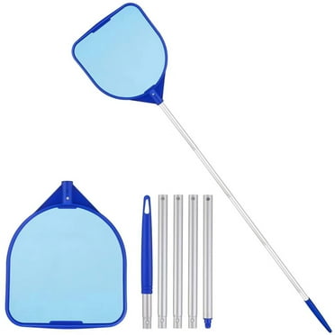 Holloyiver Pool Leaf Skimmer Net, Leaf Skimmer Net with 5 Aluminum Pole Sections, 11.4" Wide Ultra Fine Mesh Netting Bag Basket for Fast Cleaning of the Ponds, Pool - 60" Long