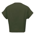 thumbnail image 5 of Outfmvch Cotton Tunic Tops for Women Loose Gauze Tunics Cotton Linen Short Sleeve Loose Fit Tunic Boho Peasant Blouse V Neck Casual V Neck Tops Outfits Green L, 5 of 5