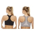 thumbnail image 2 of Just Intimates Racerback Sports Bra (Pack of 2) (Heather Gray, Black, L), 2 of 2