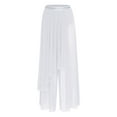 thumbnail image 2 of Aislor Women's Lyrical Mesh Modern Dance Bottoms Wide-leg Irregular Pants Dancewear White M, 2 of 6