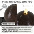 thumbnail image 6 of 35.50" H Modern Outdoor Water Fountain with LED Light, Resin Sphere Pedestal Water Feature with Recirculating Pump for Patio, Garden, Yard Decor, Brown, 6 of 8