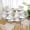 Gray Square, variant on Indoor Outdoor Patio Round Fitted Vinyl Tablecloth, Flannel Backing, Elastic Edge, Waterproof Plastic Table Cove for Table of 35-47’’ Diameter