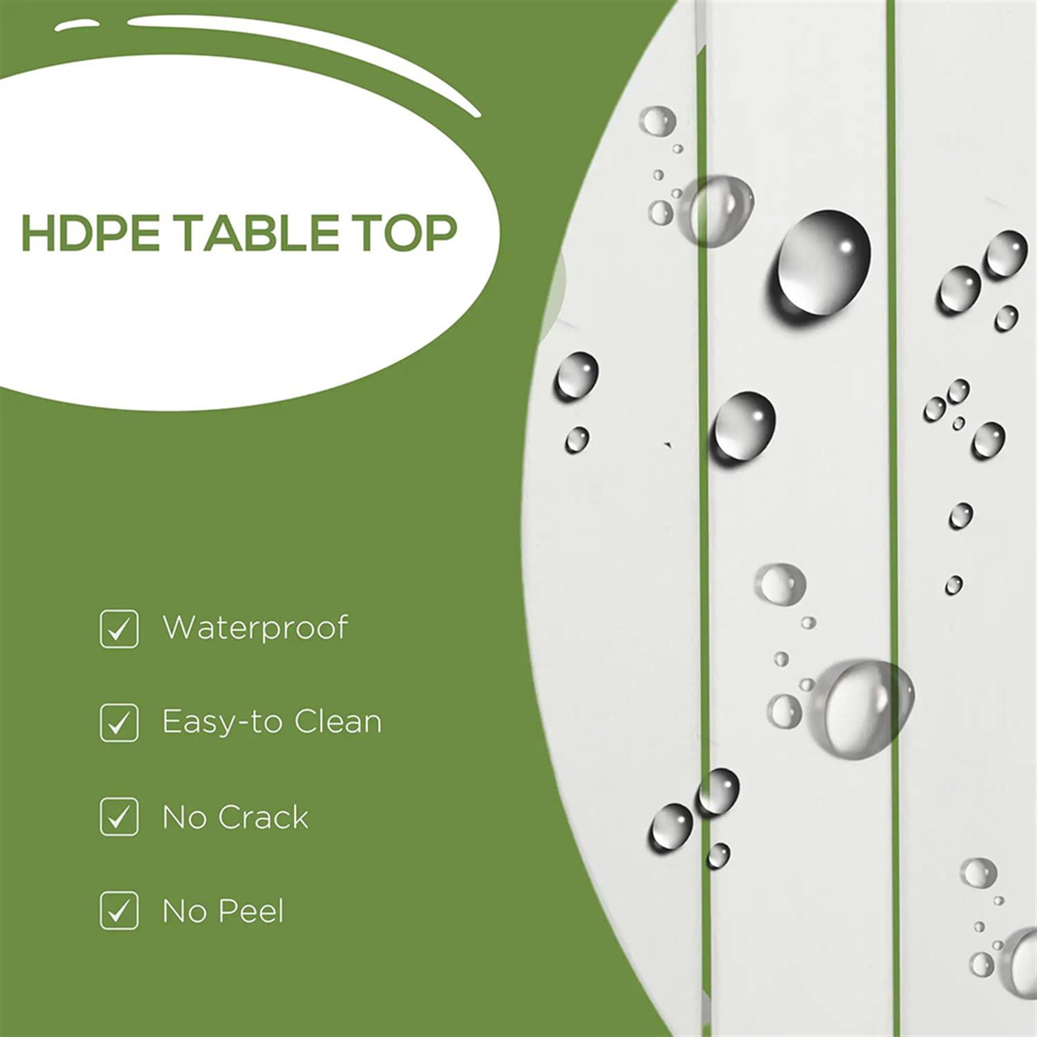 Demi Bonn 35" Outdoor Bistro Tables with Umbrella Hole, Aluminum Frame Round Patio Table, Garden Dining Table for Backyard, Lawn, Balcony, Porch, White