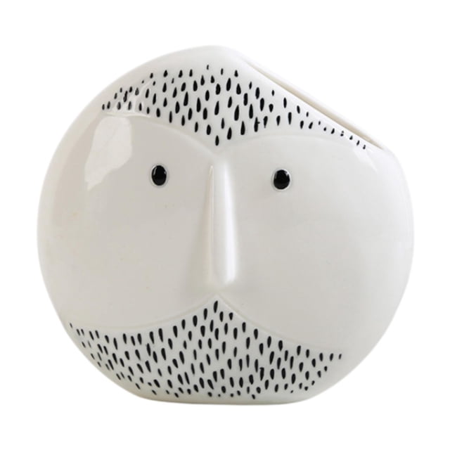 Jarrón con forma de cara humana, maceta decorativa, estatua moderna, soporte para flores, maceta de cerámica para jardín, escritorio, interior