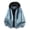 Blue, variant on Mens Western Style Trucker Faux Suede Leather Hooded Jacket Snap Button Oversized Cowboy Jacket with Side Pockets