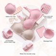 thumbnail image 4 of Guiexla Mid-aged Women Bra Adjustable Shoulder Strap Plus Size Solid Color Wireless Good Breathability Shockproof Push-up Grendmother Sport Daily Lady Bra, 4 of 7