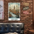 thumbnail image 3 of Placa Metal Vintage Londres Pintura Hierro Rectangular Del Pared 20x30cm, 3 of 9